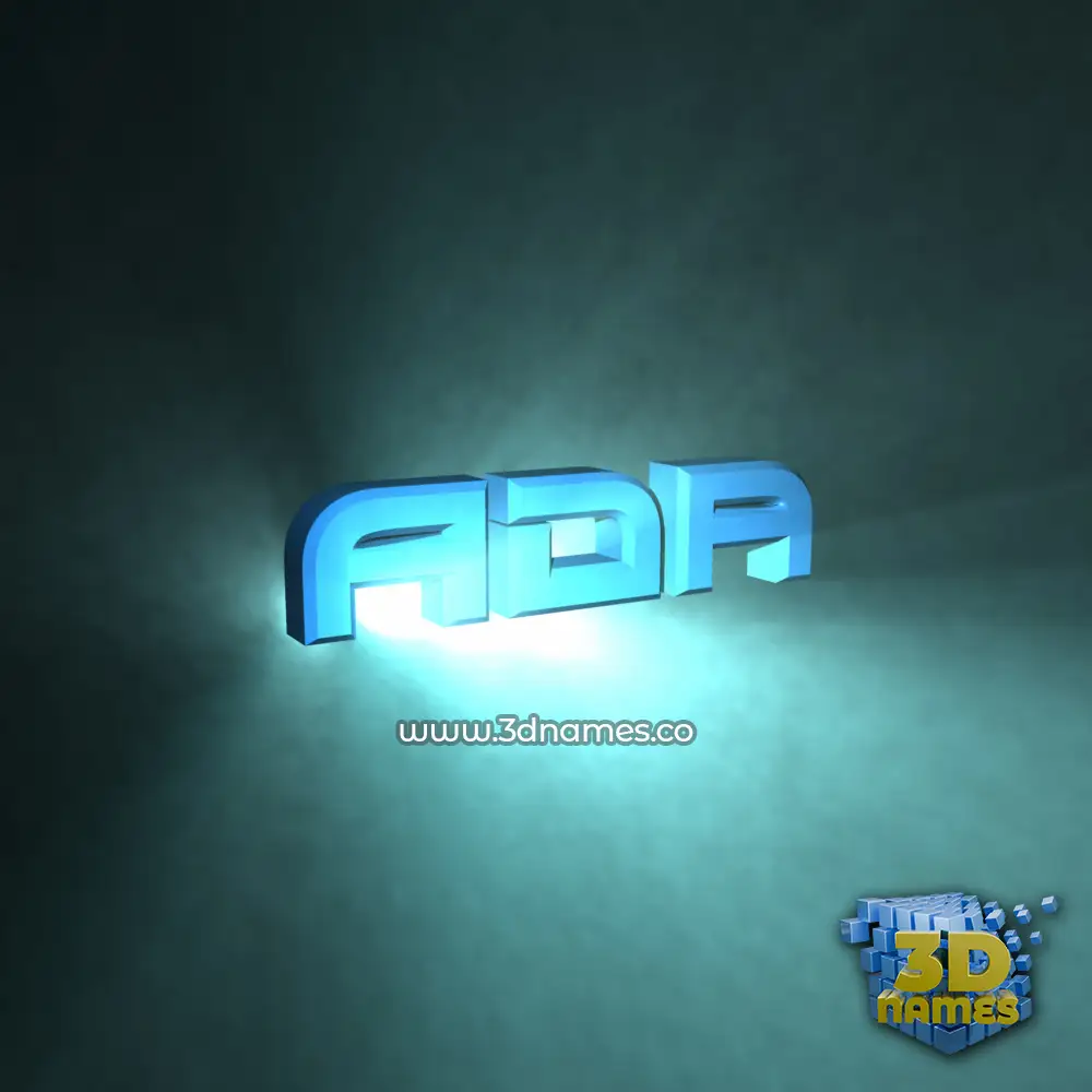 ada in Light Shine style - 3D name wallpaper