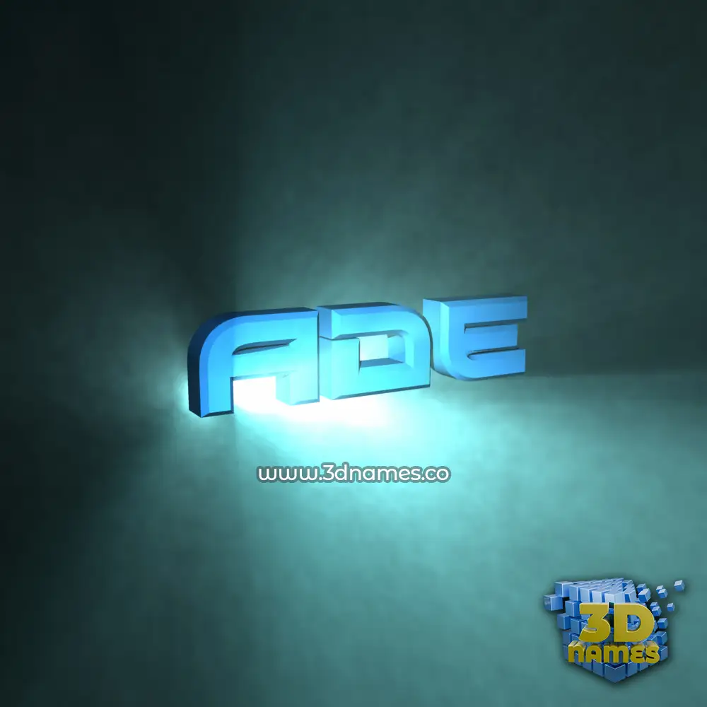 ade in Light Shine style - 3D name wallpaper