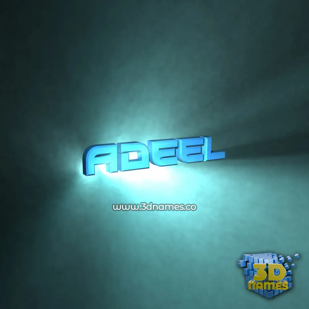 adeel in Light Shine style - 3D name wallpaper