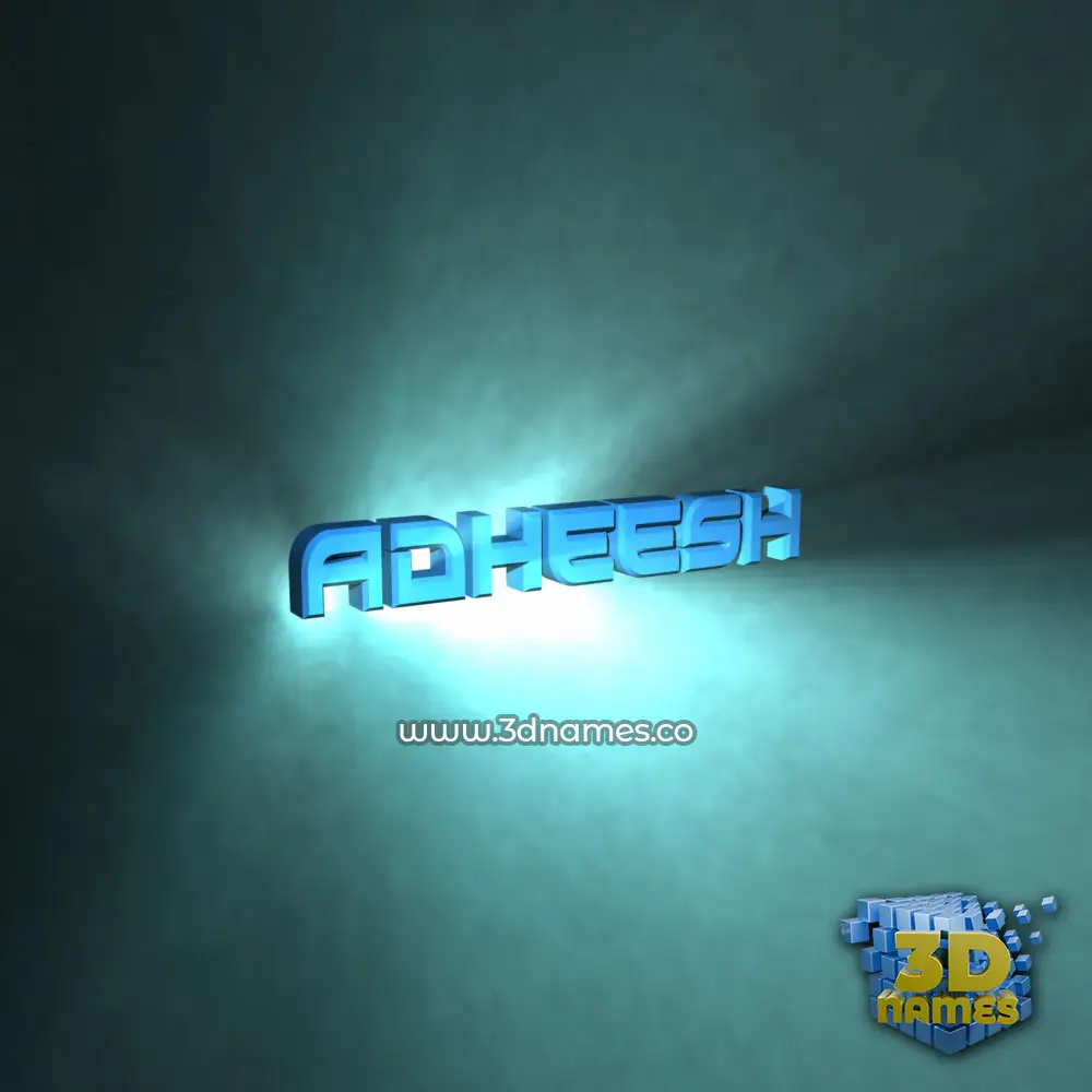 adheesh in Light Shine style - 3D name wallpaper