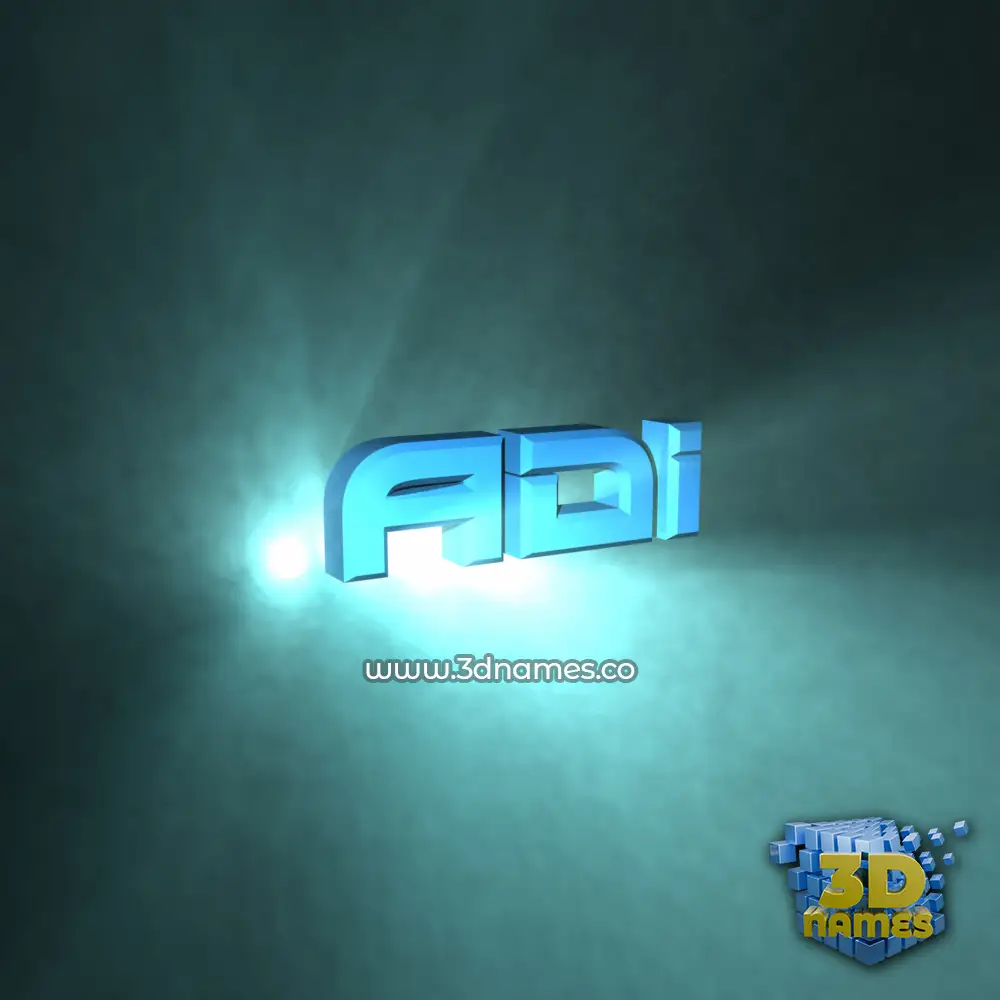 adi in Light Shine style - 3D name wallpaper