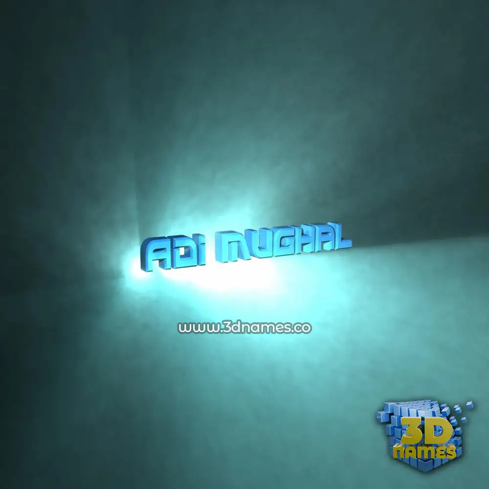 adi mughal in Light Shine style - 3D name wallpaper