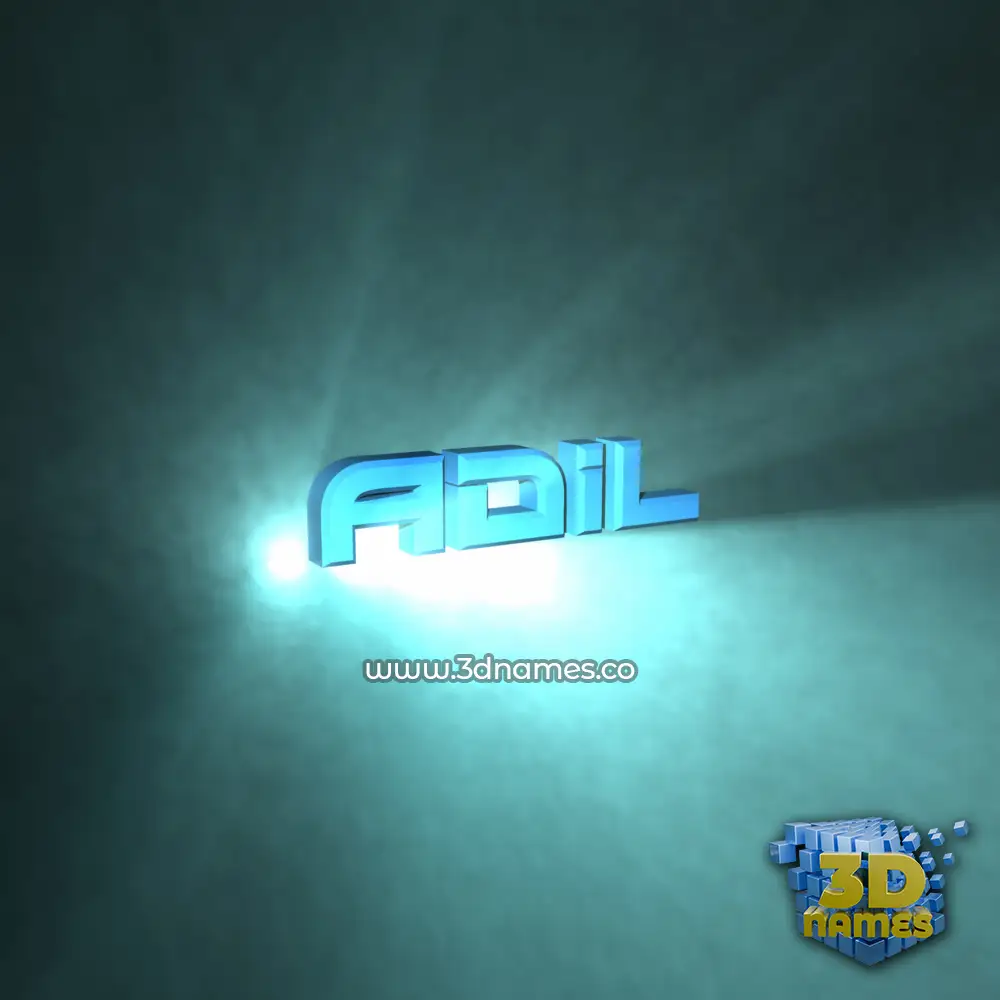 adil in Light Shine style - 3D name wallpaper