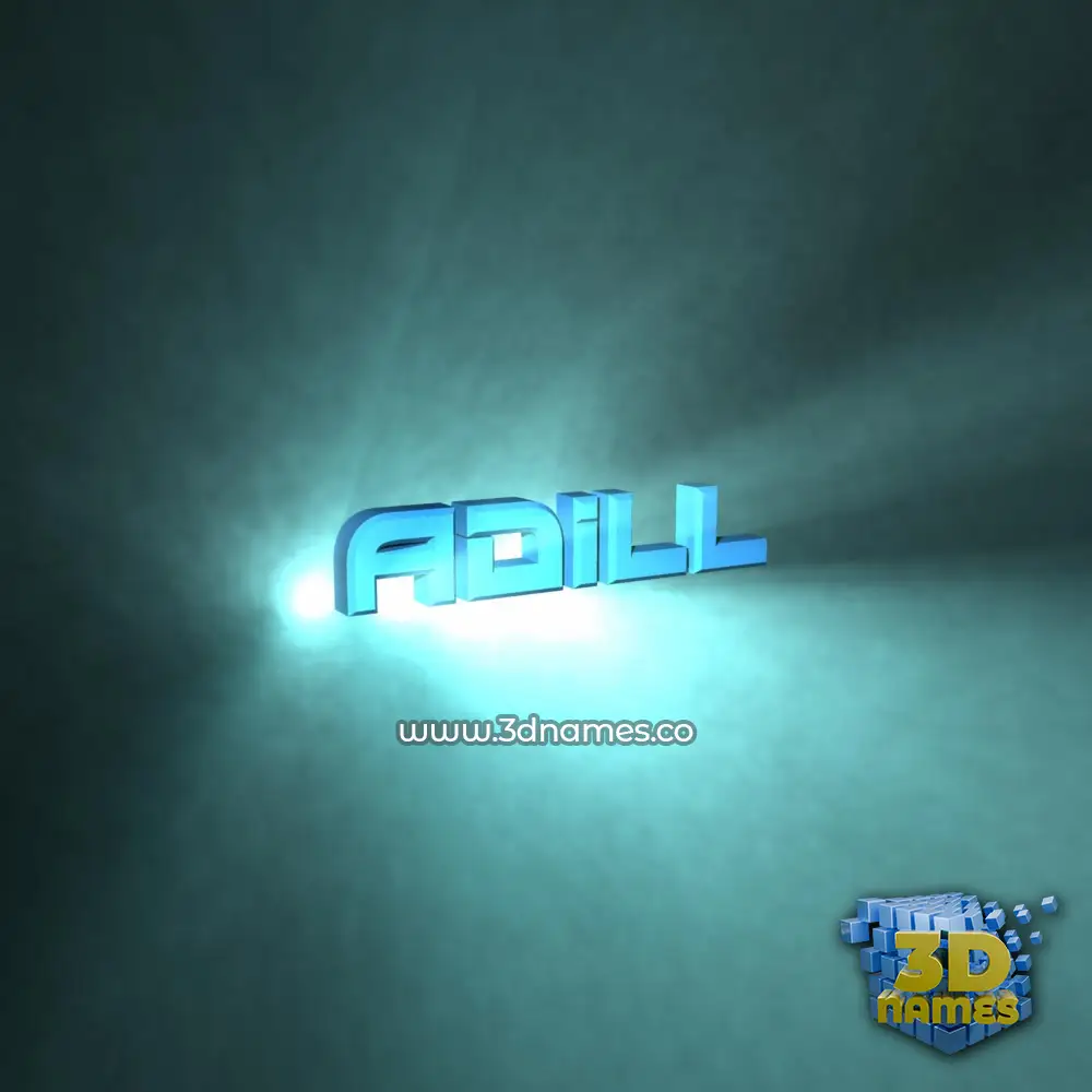 adill in Light Shine style - 3D name wallpaper