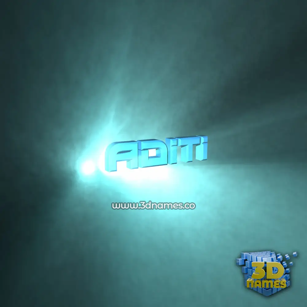 aditi in Light Shine style - 3D name wallpaper