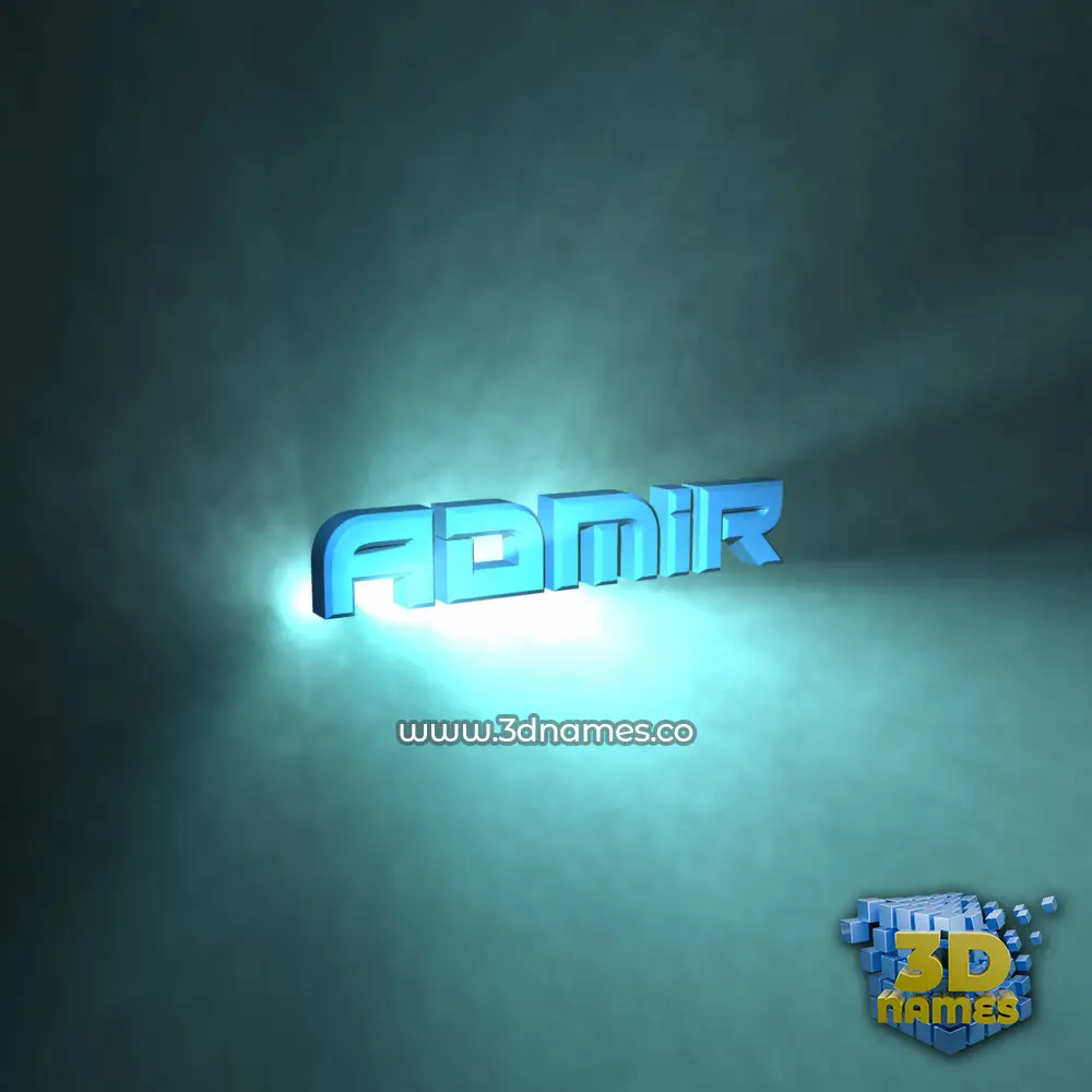 admir in Light Shine style - 3D name wallpaper