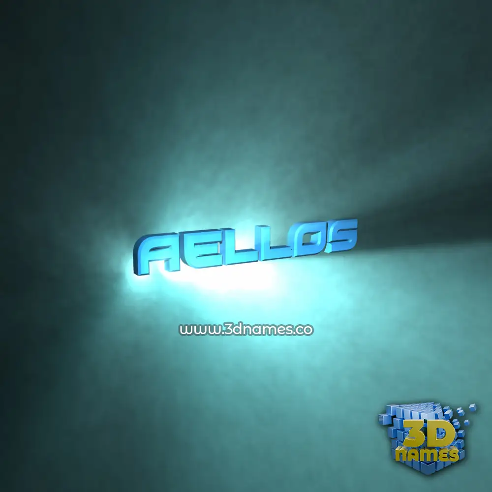 aellos in Light Shine style - 3D name wallpaper
