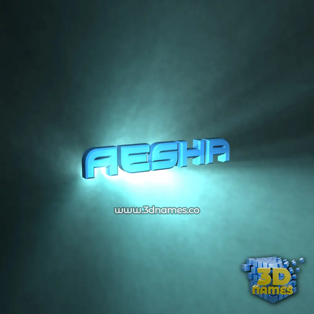 aesha in Light Shine style - 3D name wallpaper
