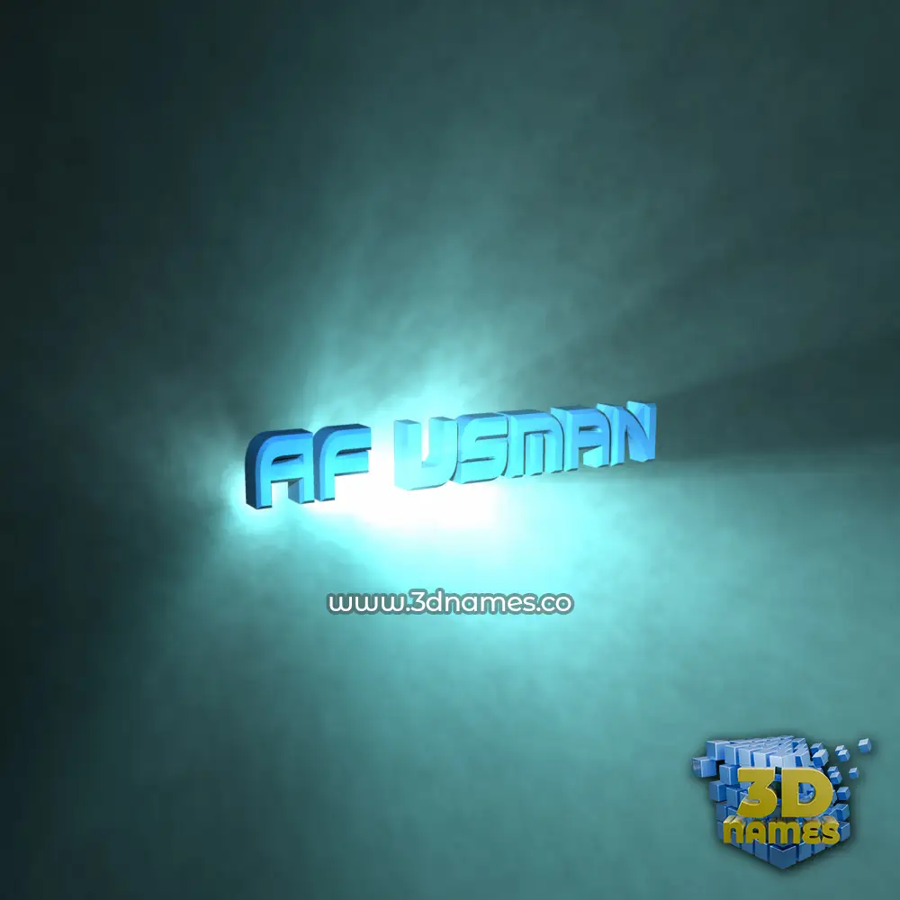 af usman in Light Shine style - 3D name wallpaper
