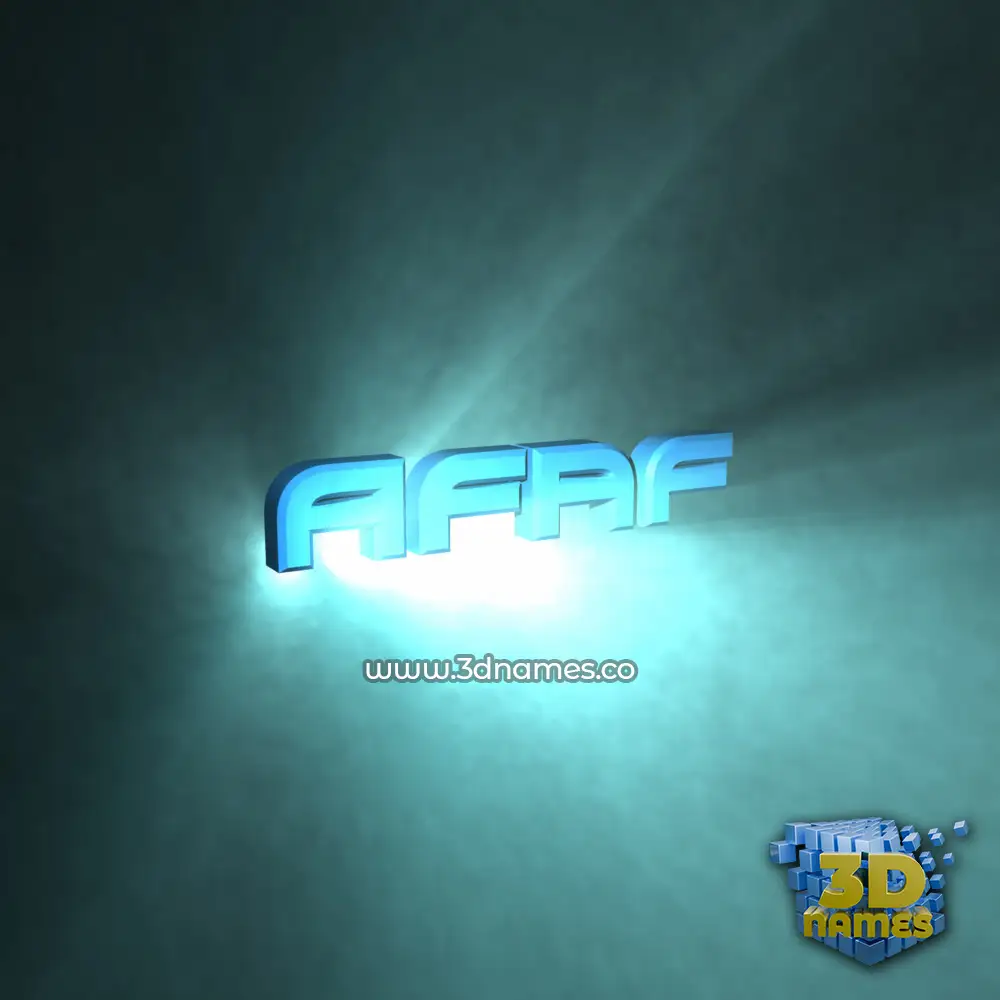 afaf in Light Shine style - 3D name wallpaper