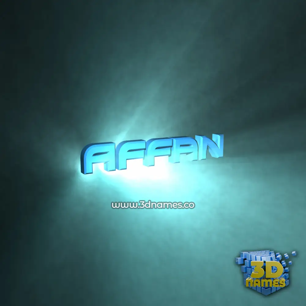 affan in Light Shine style - 3D name wallpaper