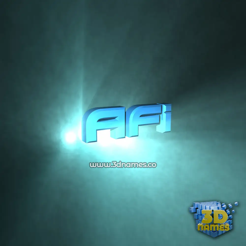 afi in Light Shine style - 3D name wallpaper