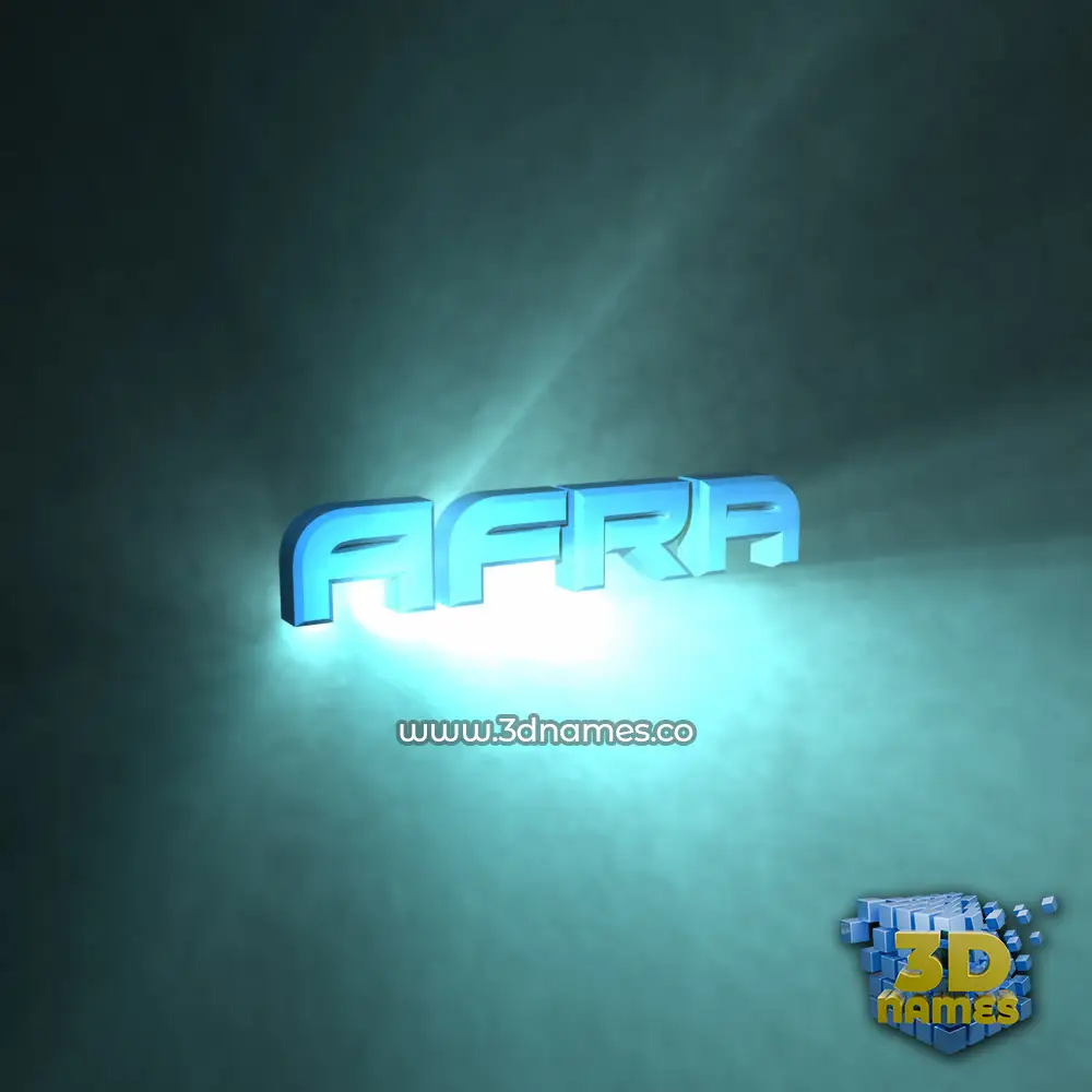 afra in Light Shine style - 3D name wallpaper