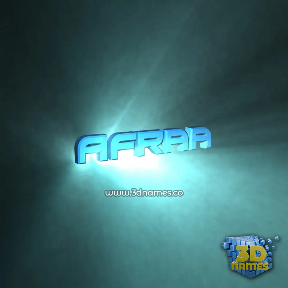 afraa in Light Shine style - 3D name wallpaper