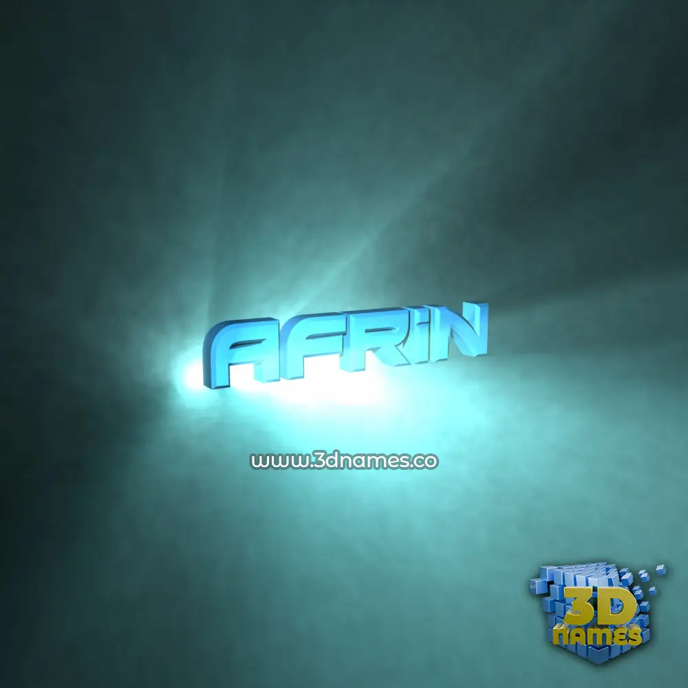 afrin in Light Shine style - 3D name wallpaper