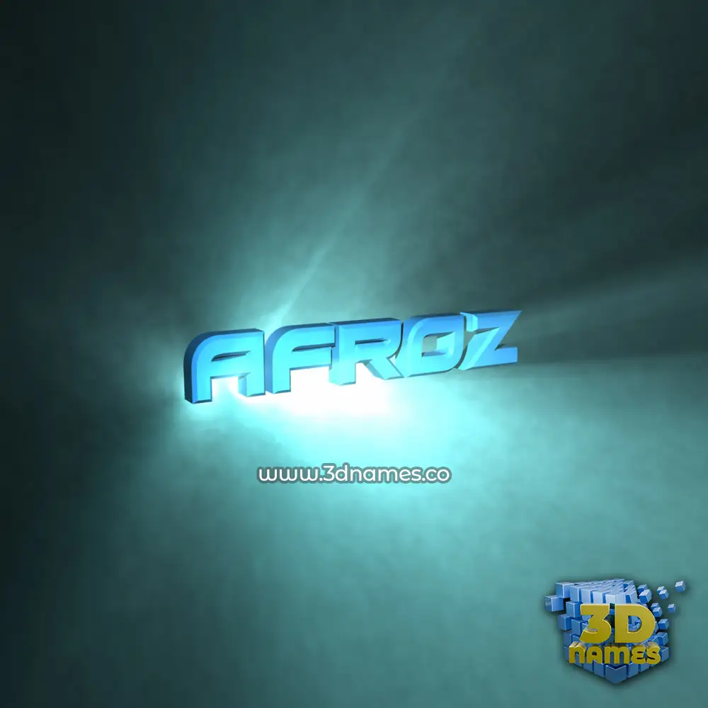 afroz in Light Shine style - 3D name wallpaper