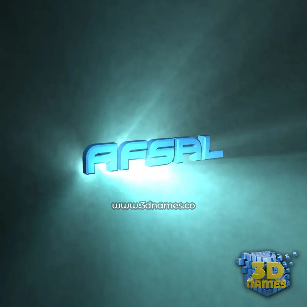 afsal in Light Shine style - 3D name wallpaper