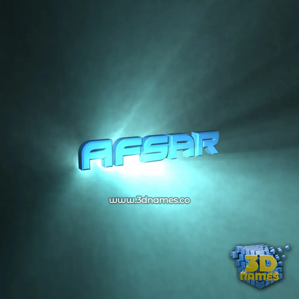 afsar in Light Shine style - 3D name wallpaper