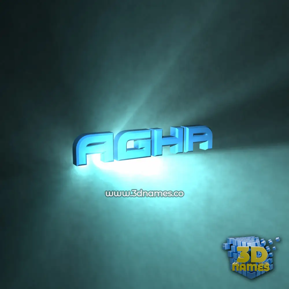 agha in Light Shine style - 3D name wallpaper