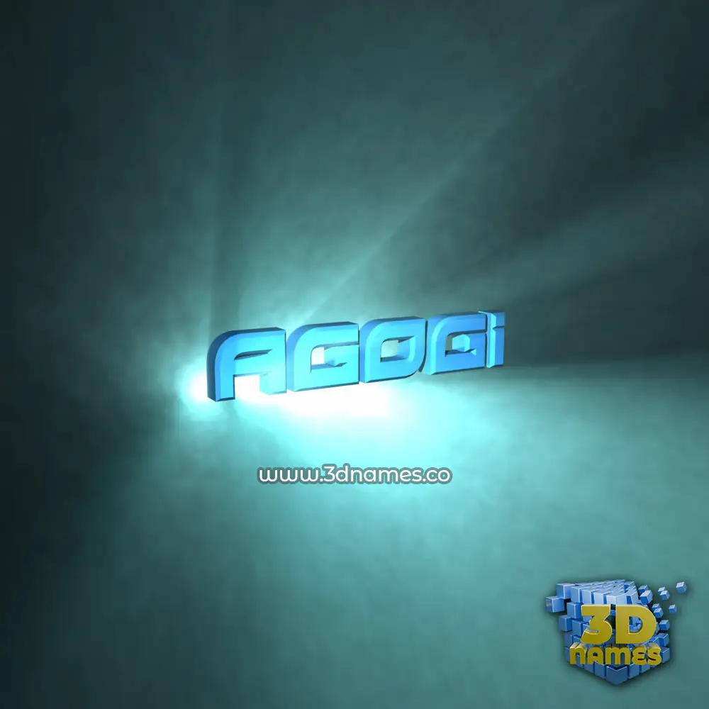 agogi in Light Shine style - 3D name wallpaper
