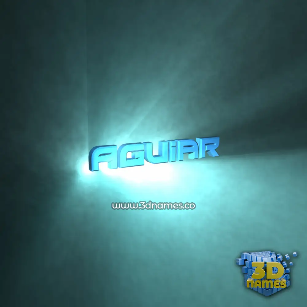 aguiar in Light Shine style - 3D name wallpaper