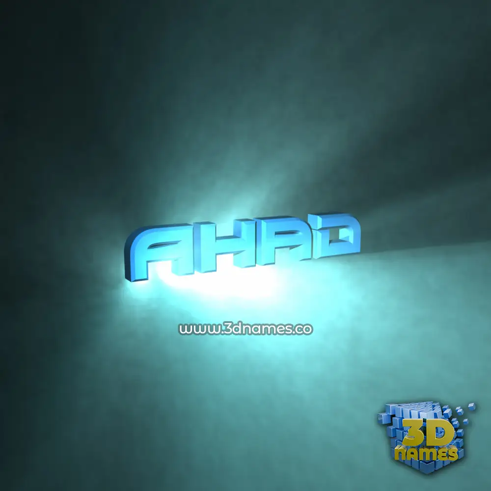 ahad in Light Shine style - 3D name wallpaper