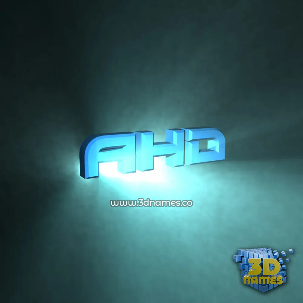 ahd in Light Shine style - 3D name wallpaper