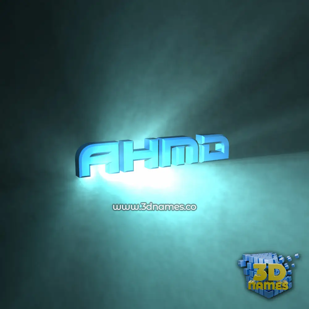 ahmd in Light Shine style - 3D name wallpaper