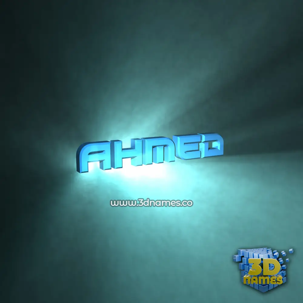 ahmed in Light Shine style - 3D name wallpaper