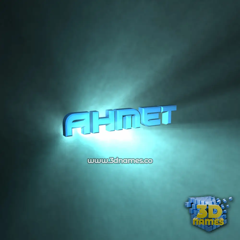 ahmet in Light Shine style - 3D name wallpaper