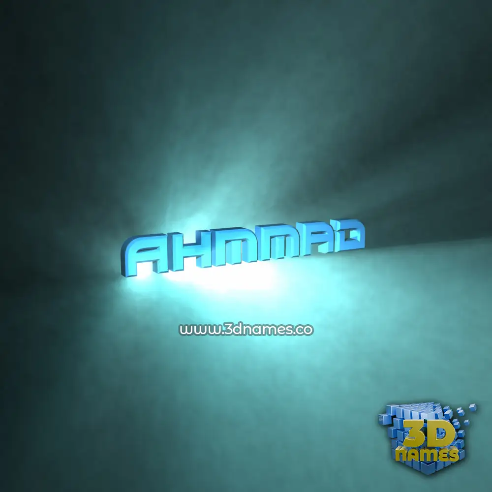 ahmmad in Light Shine style - 3D name wallpaper