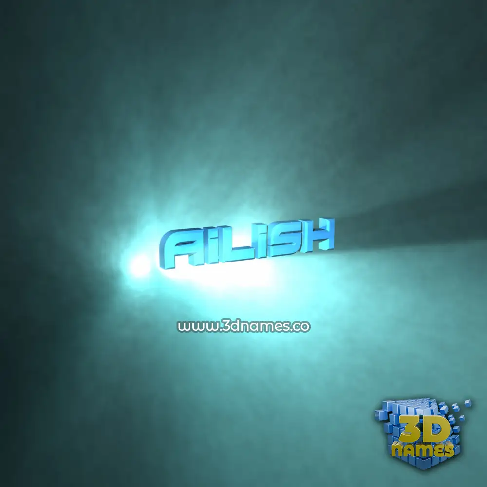 ailish in Light Shine style - 3D name wallpaper