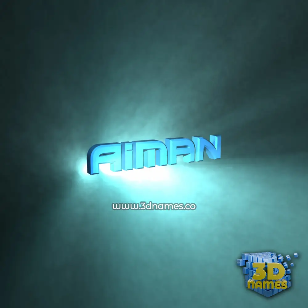 aiman in Light Shine style - 3D name wallpaper