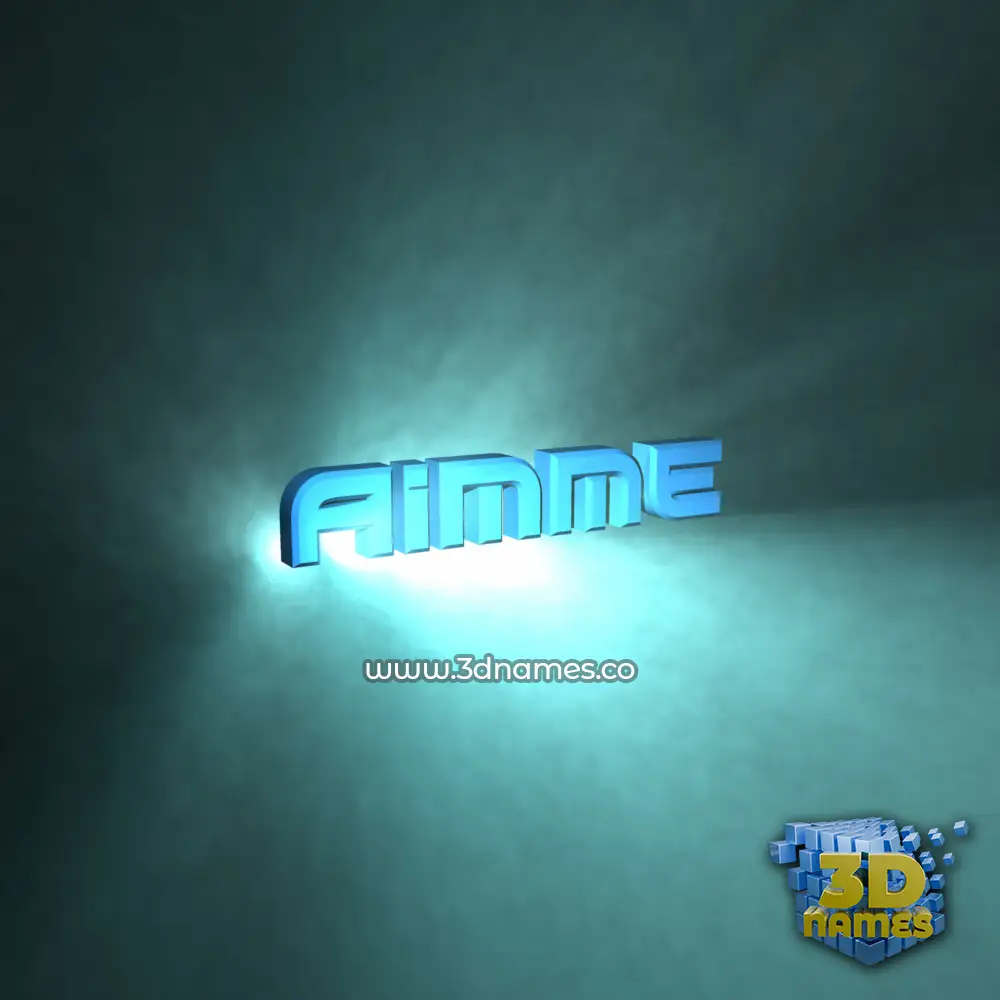 aimme in Light Shine style - 3D name wallpaper