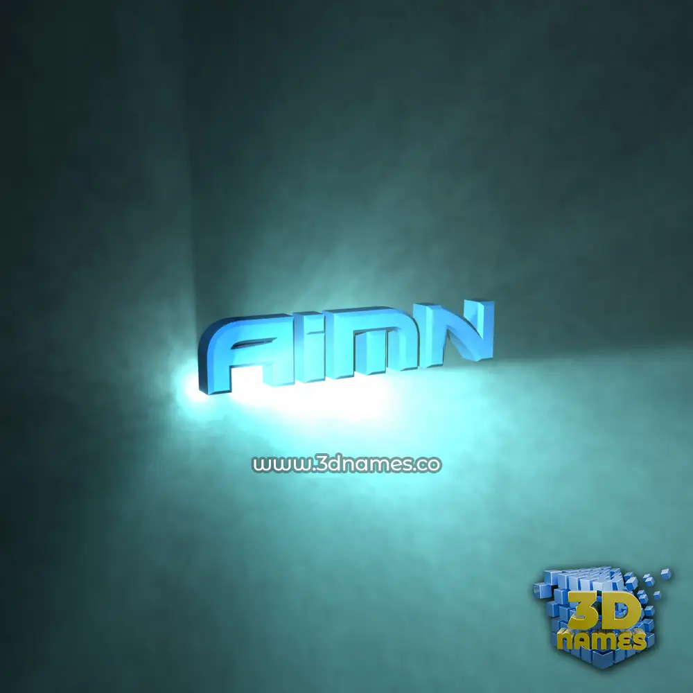 aimn in Light Shine style - 3D name wallpaper