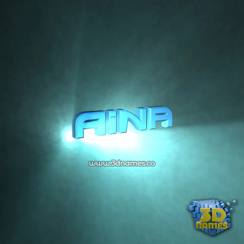 aina in Light Shine style - 3D name wallpaper