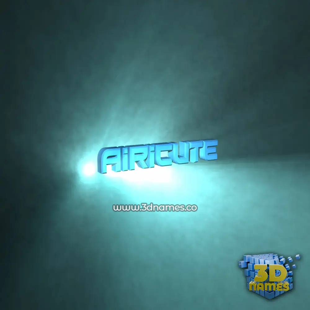 airicute in Light Shine style - 3D name wallpaper