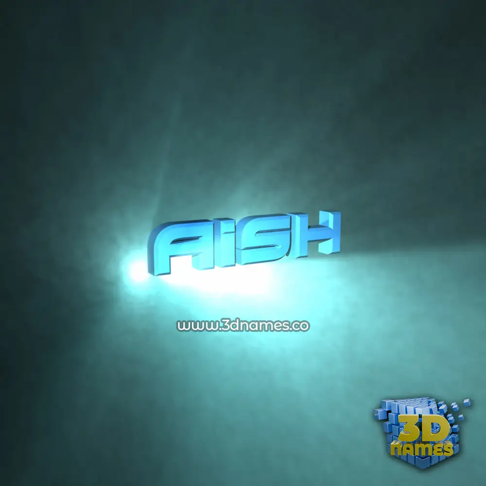 aish in Light Shine style - 3D name wallpaper