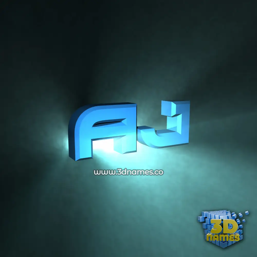 aj in Light Shine style - 3D name wallpaper