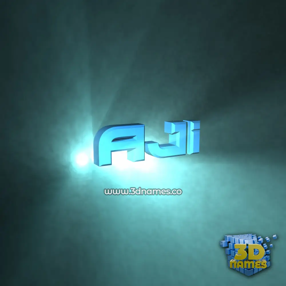 aji in Light Shine style - 3D name wallpaper