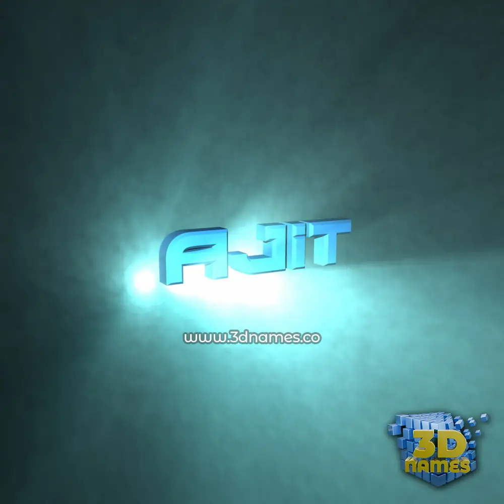 ajit in Light Shine style - 3D name wallpaper