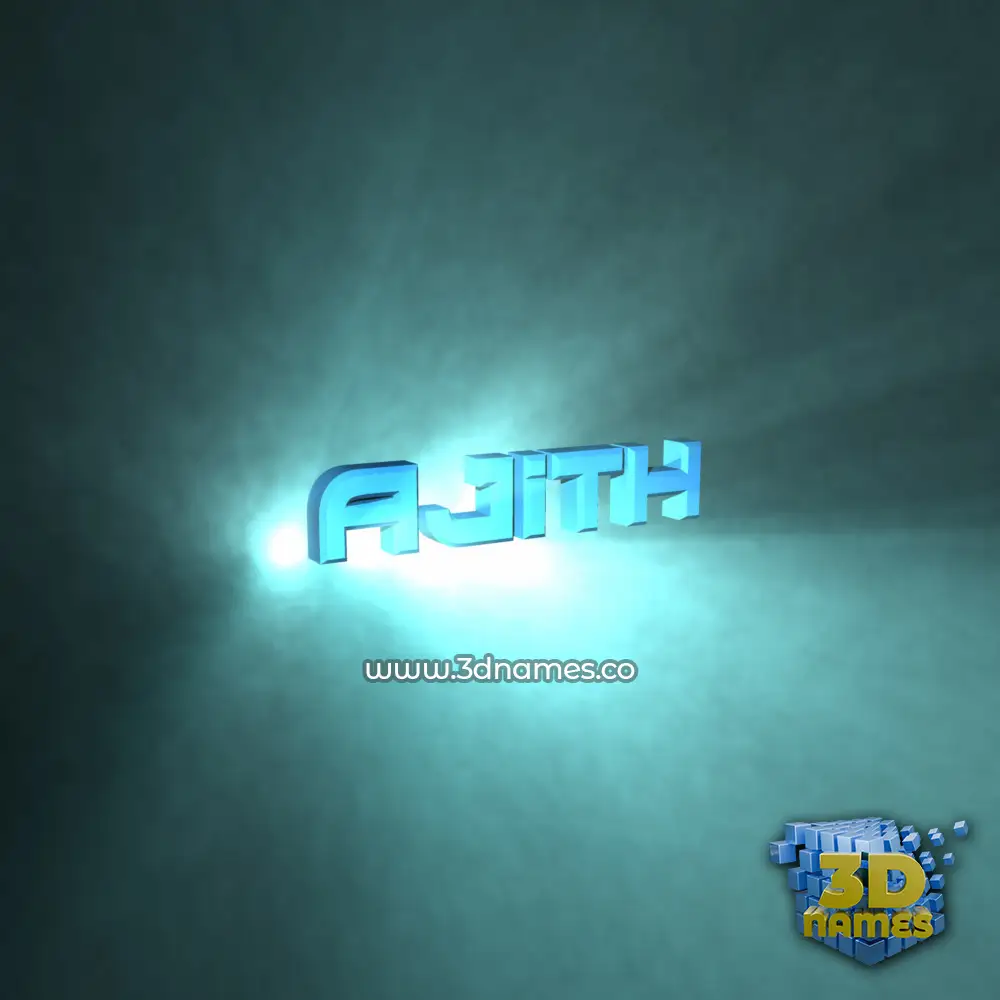 ajith in Light Shine style - 3D name wallpaper