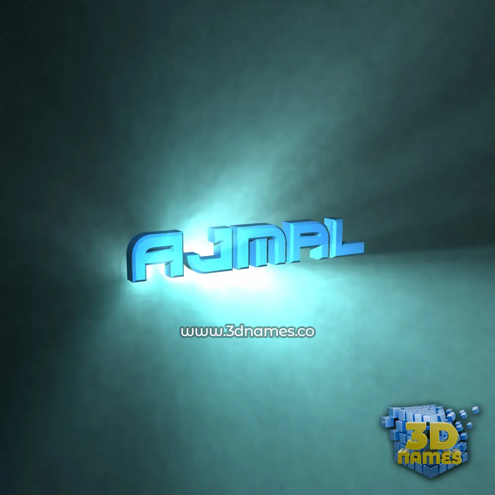 ajmal in Light Shine style - 3D name wallpaper