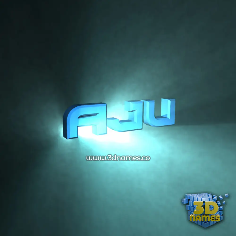 aju in Light Shine style - 3D name wallpaper