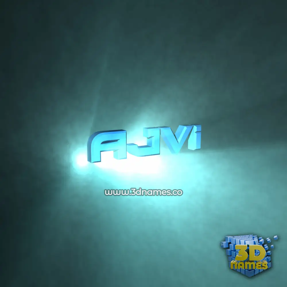 ajvi in Light Shine style - 3D name wallpaper