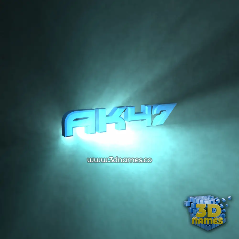 ak47 in Light Shine style - 3D name wallpaper