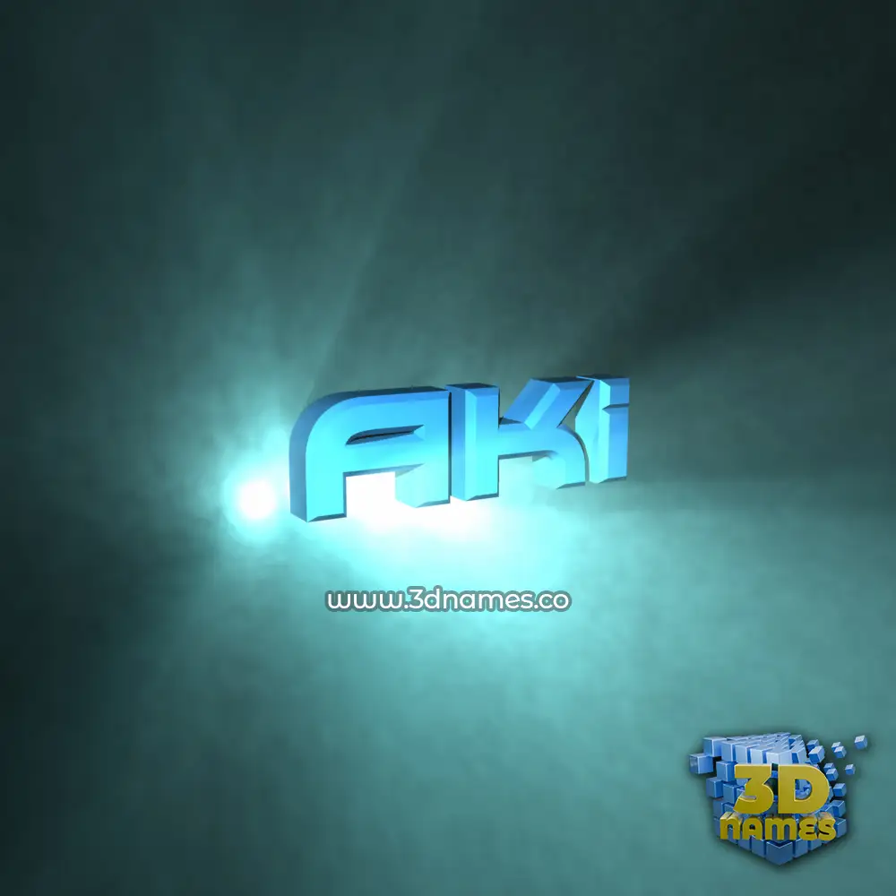 aki in Light Shine style - 3D name wallpaper