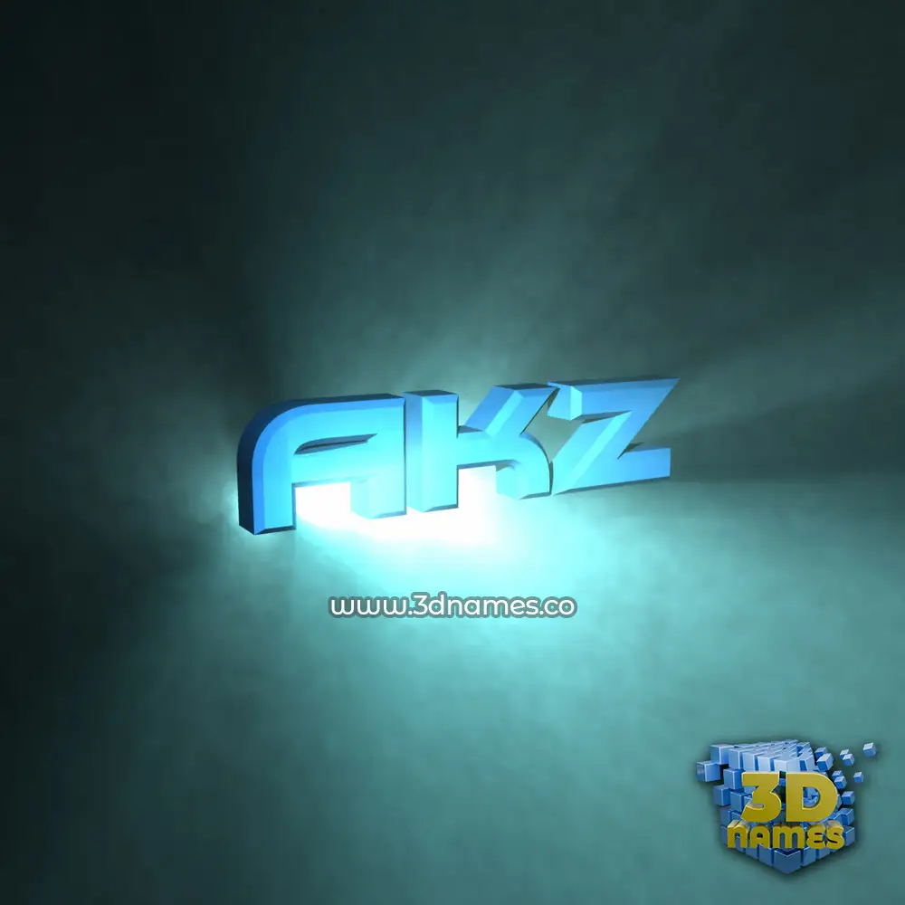 akz in Light Shine style - 3D name wallpaper