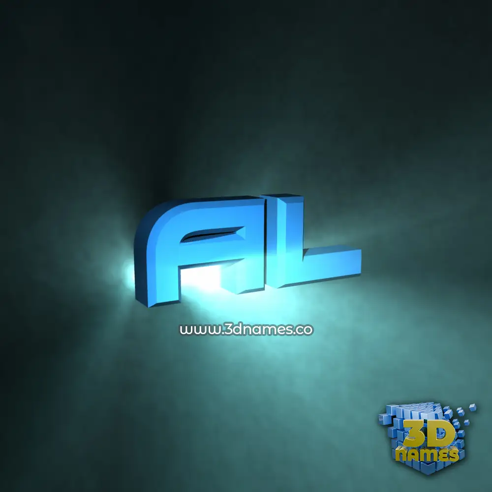 al in Light Shine style - 3D name wallpaper