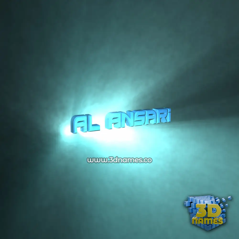 al ansari in Light Shine style - 3D name wallpaper